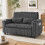 Homcom HOMCOM 2 Seater Sofa Bed, 3-in-1 Corduroy Pull Out Sleeper Sofa, Dark Grey 2