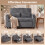 Homcom HOMCOM 2 Seater Sofa Bed, 3-in-1 Corduroy Pull Out Sleeper Sofa, Dark Grey 4