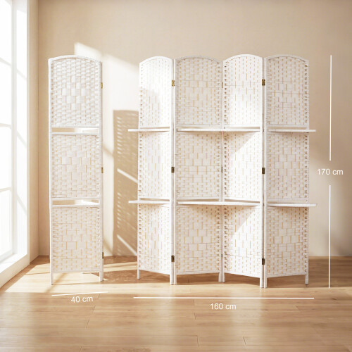 Homcom (White) HOMCOM Freestanding Privacy Screen, 160 x 170cm 2