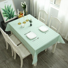 (Blue,137x90 Tablecloth Only)Peva wasserdichte Tischdecke einfach kariert ölfest Tischdecke Home Dining Dekor