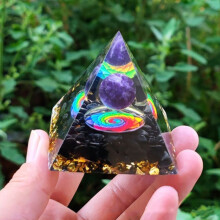 (21)Orgonite Chakra Energy Pyramid Aura Divination Yoga Meditation Craft Ornaments