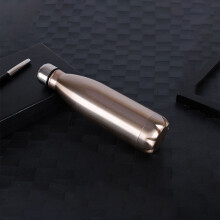 (Gold,1000ml)Stainless Steel Outdoor Sports Camping Insulated Coke Shaped Vacuum Bottle Water