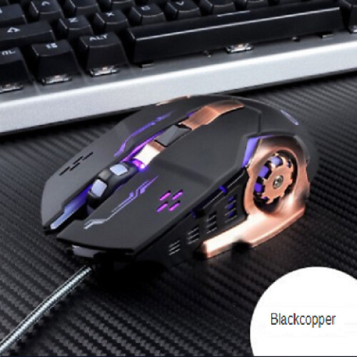 (Black Copper)Wired Optical Gaming Mouse Adjustable Resolution Usb Interface