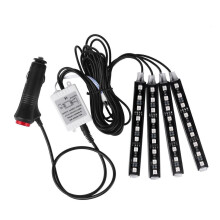 Luzes decorativas de controle remoto sem fio faixa de luz interna de neon LED para carro RGB