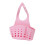 (Pink)Kitchen Sink Soap Sponge Holder Organizer Adjustable Snap Hanging Basket Drain 1