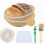 (Beige)Round Rattan Wicker Dough Fermentation Bread Basket Baking Home Set Tool 7