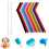 (Brush)Reusable Silicone Drinking Bent Straws Solid Color Round Shape Brushes Cleaning 3
