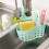 (Pink)Kitchen Sink Soap Sponge Holder Organizer Adjustable Snap Hanging Basket Drain 8