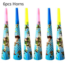 (6pcs-Horns)Toy Story tema Buzz Woody Bo Peep suprimentos para festa de aniversário pratos copos banner