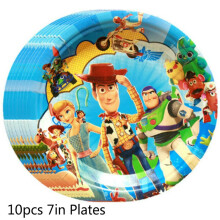(10pcs-7in Plates)Toy Story tema Buzz Woody Bo Peep suprimentos para festa de aniversário pratos copos banner