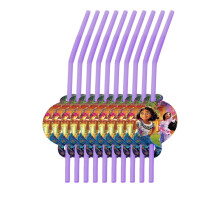 (10 Straws)Suprimentos para festa de aniversário Encanto pano de fundo banner balões toppers cupcake