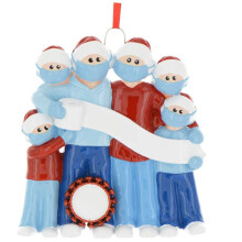 (Family Mumber of 6-Resin)Enfeite pendurado árvore de Natal 2020 família quarentena pingente bloqueio faça você mesmo