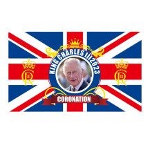 (CharlesIII,L=150cm)Bandeira grande King Charles Iii celebrações britânicas cerimônia de coroação Reino Unido