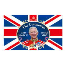 (Coronation,S=90cm)Bandeira grande King Charles Iii celebrações britânicas cerimônia de coroação Reino Unido