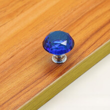 (Blue)Puxador de gaveta de liga de vidro cromado para portas de móveis decoração moderna para casa