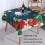 (Dark Blue,180*140cm)Christmas Table Cloths Rectangular Printing Tablecloth Home Party Ornament Table 1