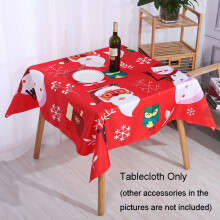 (Santa Claus,140*140cm)Christmas Table Cloths Rectangular Printing Tablecloth Home Party Ornament Table