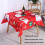 (Santa Claus,140*140cm)Christmas Table Cloths Rectangular Printing Tablecloth Home Party Ornament Table 1