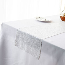 (White-30*275CM)12"x108" Glitter Sequin Table Runners Cover Sparkly Christmas Party Wedding