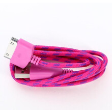 (Hotpink,1M)High Quality Usb Data Sync Charger Braided Fabric Cable Cord For 4 4s