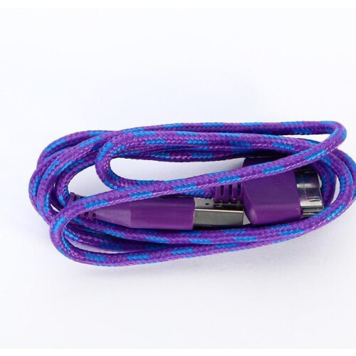 (Purple,2M)High Quality Usb Data Sync Charger Braided Fabric Cable Cord For 4 4s