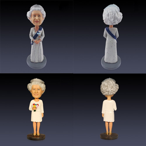 (A)The Queens 70th Platinum Jubilee Statue Bobbling Nodding Head Action Figure 2