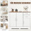 Sideboard with worktop & doors & drawers & adjustable shelves kitchen cabinet white 1