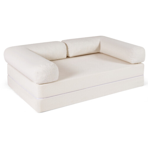 Convertible Folding Sofa Bed, 4-In-1 Corduroy, Beige 1