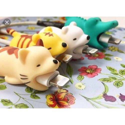 (Polar Bear)Cartoon Animal Data Cable Protective Cover Pvc Material Practical Convenient 1