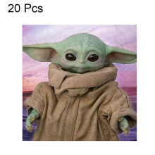 (20pcs-Tissue)Decoração de festa de aniversário tema infantil Baby Yoda banner balão topper bolo
