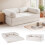 Convertible Folding Sofa Bed, 4-In-1 Corduroy, Beige 4