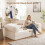 Convertible Folding Sofa Bed, 4-In-1 Corduroy, Beige 8