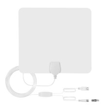 (White)Antenne Hdtv Intérieure pour Signal Numérique Atsc Dvb T2 avec 30dbi Gain Et Utilisation Maison