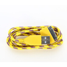 (Yellow,3M)Hochwertiges USB Daten Sync Ladegerät Geflochtenes Stoffkabel Kabel für 4 4s