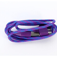 (Purple,2M)Hochwertiges USB Daten Sync Ladegerät Geflochtenes Stoffkabel Kabel für 4 4s
