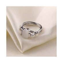 (silver,9)Glamour Steel Gift Engagement Popular Fashion Women Solid Jewelry Ring