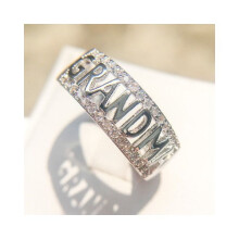 (white gold,8)Fashion Jewelry Grandma Letter Ring Jewelry Family Birthday Best Gift For Women Rings Band