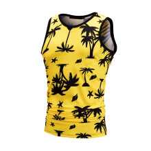 (Palm trees,XL)Mens Graphic 3d Printed Tank Top Gym Fitness Summer Tshirt Vest Sleeveless Tees