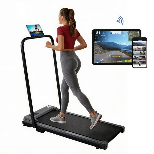 Electric Walking Pad Treadmill Foldable Underdesk Smart Running Machine + Holder