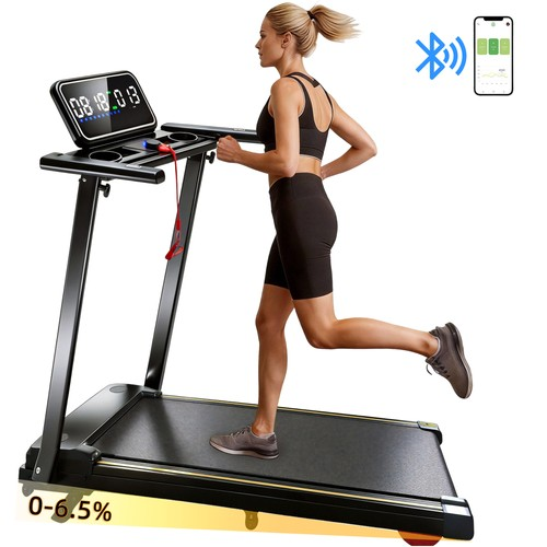 Bluetooth Walking Pad Treadmill with Incline 12 km/h With Handle APP Home/Office