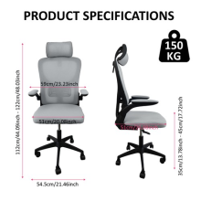 Ergonomic Office Desk Chair with Lumbar Support Adjustable Headrest Seat Armrest
