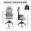 Ergonomic Office Desk Chair with Lumbar Support Adjustable Headrest Seat Armrest 2