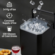 Portable Ice Maker Machine 6Min Fast Bullet Ice 14kg/24h Scoop Basket Countertop