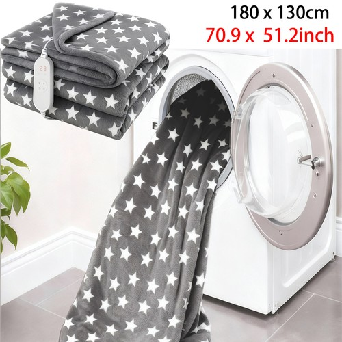 Electric Heated Throw Blanket Double Overblanket Washable Soft Fleece Sofa / Bed