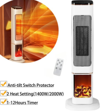 Electric Heater for Home 2000W Tower Fan Heater Thermostat Oscillation 12H Timer