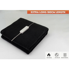 180x130cm Heated Electric Throw Over Blanket Fleece Soft 3 Heat Setting Black