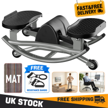 Side-to-Side Rock Stepper w Elastic Resistance Bands LCD Monitor Balance Trainer
