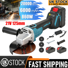 21V 125mm Brushless Cordless Angle Grinder Cutter w/ 2Battery &Carry Box & 3Disc
