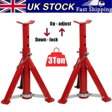 2PCS Axle Jack Stand 3 Tons Lifting Car Caravan Heavy Duty Steel Extended Height