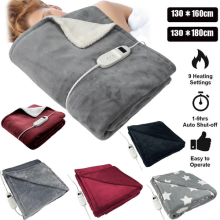 Washable Electric Heated Throw Blanket Luxurious Fleece 160CM grey